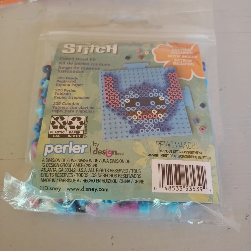 Perler Disney Stitch Fused Bead Kit Lot of 4‎ Kids Craft Age 6+ 225 Beads